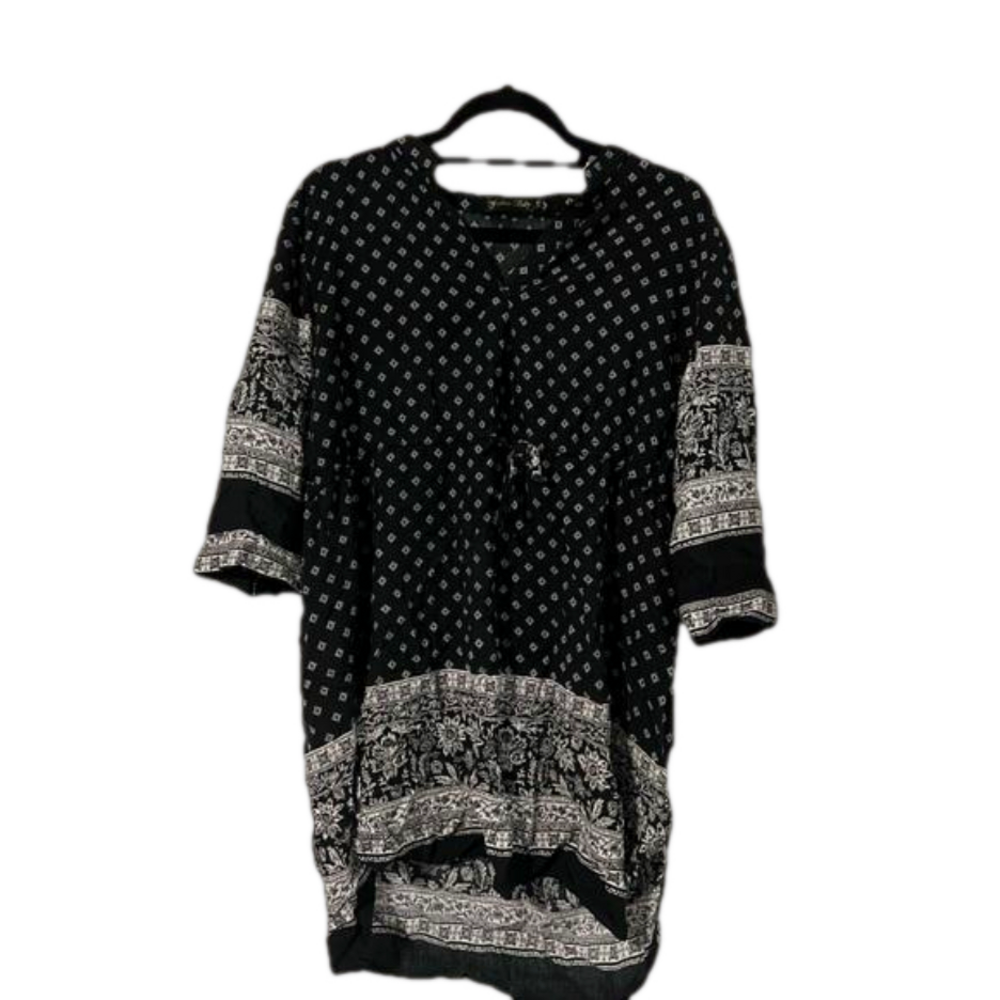 Fashion Baby Womens Flowy Black And White Top Size XXL - Picture 1 of 3